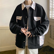特批75cityboy街拍秋季翻领夹克男女外套港风拼接工装外套GJK222，男装夹克，电商B370