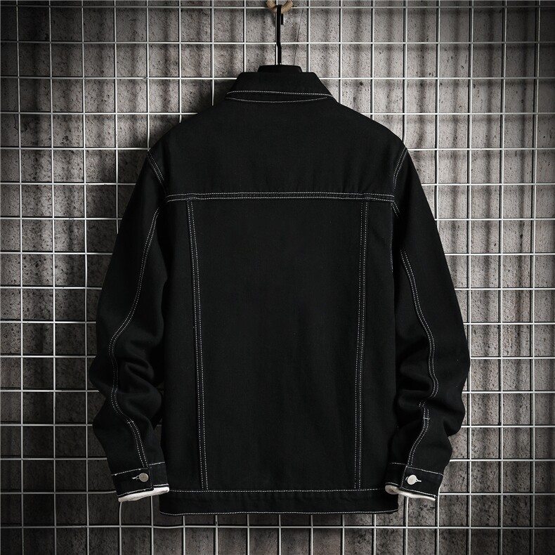 JK829-p70M-5X网格ins牛仔夹克绣花破洞大码男日系CITYBOY,男装夹克,星座103A