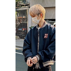 新中式提花夹克男女春季潮牌新款设计感棒球服宽松名族风情侣外套，男装夹克，星座506A