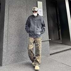 美式潮牌设计感小众机车牛仔夹克男春季高街宽松外套W6285-P77，男装夹克，星座412-3