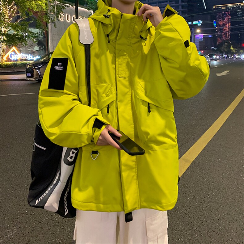8XL-M特大码冲锋衣防水宽松工装风男夹克外套JK1306加绒P110,男装夹克,电商D206-1