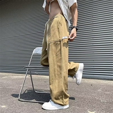 美式ins潮牌街头风简约休闲直筒抽绳运动裤男oversize垂坠感长裤，女装休闲裤，星座310B-2