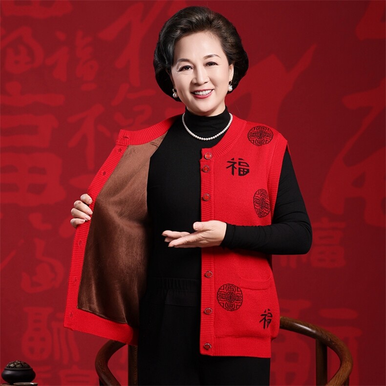 2025年秋季时尚百搭通勤简约休闲中老年款马甲，女装马甲，衣恋羊绒