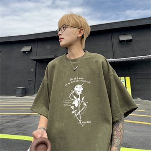 特P19控38 2024夏季新款麂皮绒圆领短袖T恤RT420图片