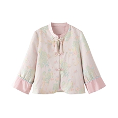 【爆现货】新中式提花盘扣外套1C045-23778-8P120K188，女装短外套，红龙果