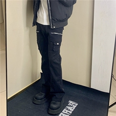 《自拍图》新款潮时尚拉链宽松直通黑色水洗牛仔裤G8856-P68，男装牛仔裤，星座1109-4