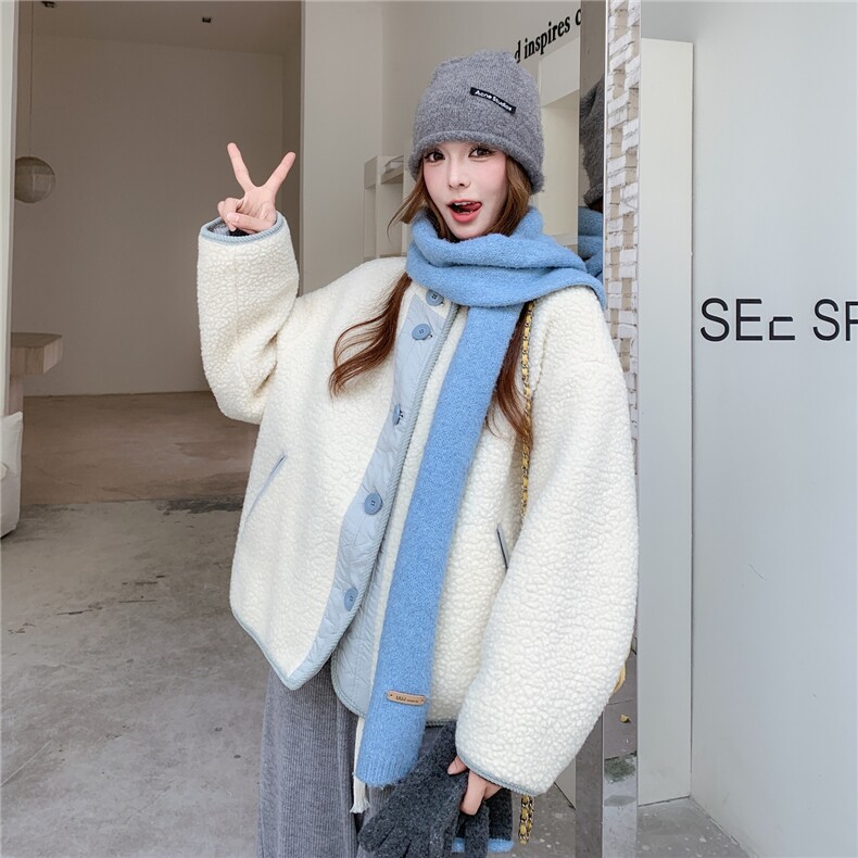 新款双面穿皮毛一体外套2D035-25106P185K278,女装短外套,2D035