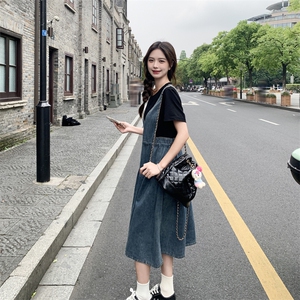 2024年夏季新款女装休闲韩版牛仔假两件拼接连衣裙p125-k178图片
