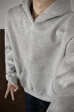 加绒奥粒绒拼接重磅500克连帽卫衣硬挺宽套头外套RH5306JR-P62，女装短外套，星座610B-1