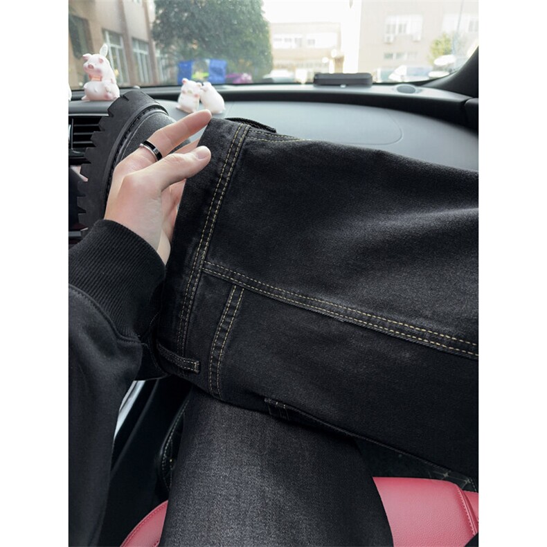 B221美式ins高街暗黑小众拼接宽松直筒牛仔裤LK24169-P60控78,男装牛仔裤,电商B221