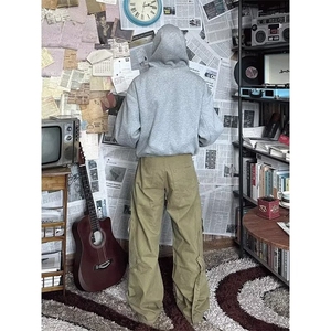 秋冬氛围结构多裁片复合立体抛感宽肩廓形拉链卫衣外套加绒加厚图片