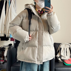 宽松纯色大码休闲加厚保暖连帽棉服棉衣外套M5227-P55【特价】图片