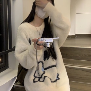 MM137-P65 秋冬新款软糯毛衣学生百搭上衣日系圆领毛衣针织图片