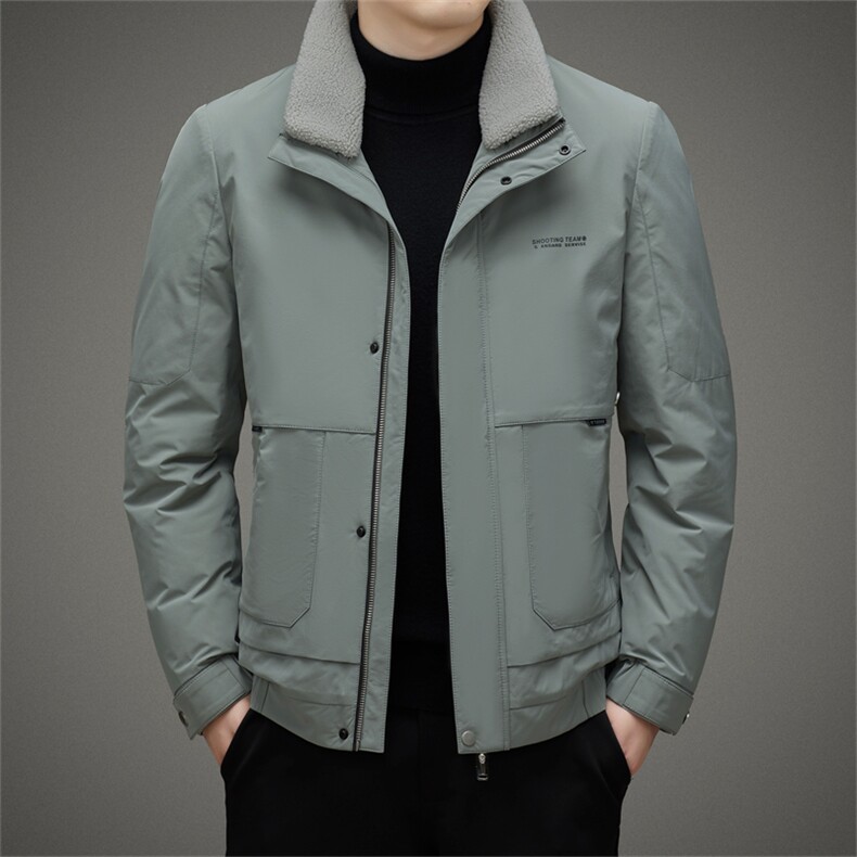 羽绒服男2023年新款青年立领商务休闲上衣冬季加厚保暖鸭绒外套图片