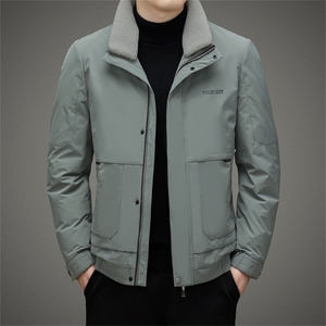羽绒服男2023年新款青年立领商务休闲上衣冬季加厚保暖鸭绒外套图片