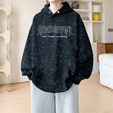 已注册/华棉秋冬内景新款扎染宽松连帽卫衣男WY00732/P45加绒P50，男装卫衣，电商B316