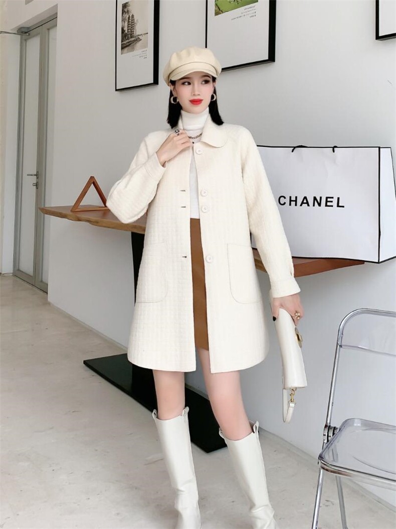 长款菠萝尼大衣，其它，千格万姿