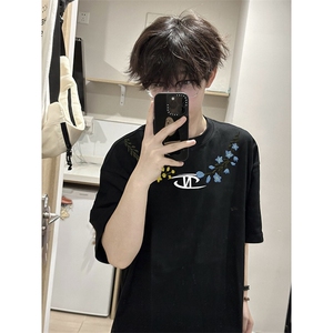 万针全刺绣解构设计260克重磅双纱纯棉高品质美式高街短袖T恤特33图片