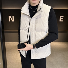 新款男士羽绒服马甲白鸭绒标309B-3-9855-P108，男装羽绒服，星座1409-3