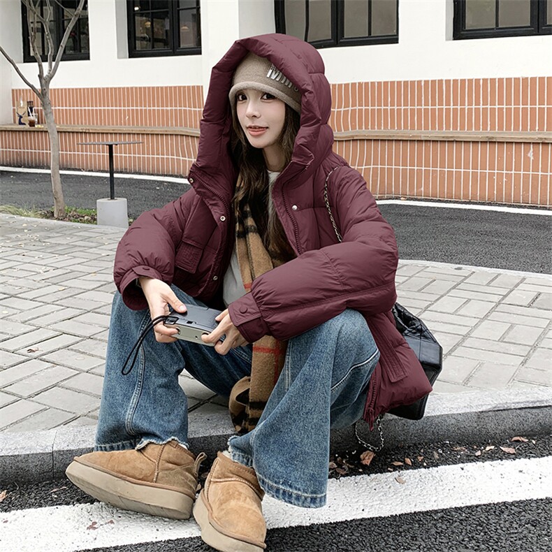 短款羽绒服女款冬季新款韩系小个子宽松外套,女装羽绒服,诺蝶