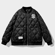 M8376-P85冬季新款菱形格棒球服大码羽绒棉加厚刺绣棉衣，男装棉衣，星座109