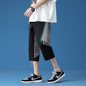 7XL-M 2023春夏新款港风七分休闲裤男加肥加大码学生工装裤控价68图片