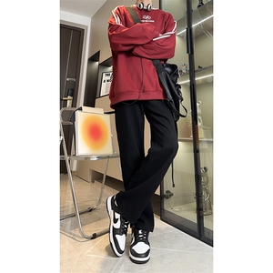 秋冬黑色加绒加厚宽松直筒垂感牛仔裤男休闲长裤K369-P50 加绒P60图片
