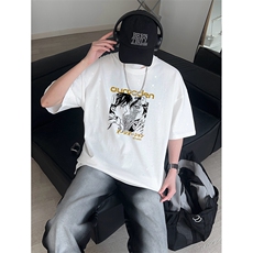 量大优供抖音视频支持得物配合二开美式满天星亮片短袖T恤MTX355，男装T恤，电商A486
