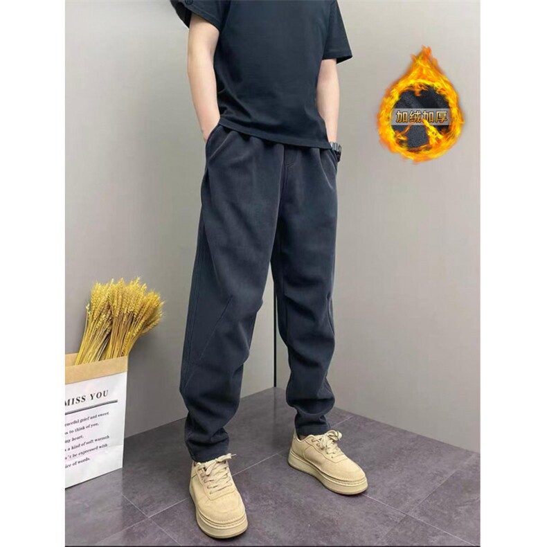 网图！秋季上新基础款休闲黑色长裤百搭-LK80173JR-特批45,男装休闲裤,电商A061