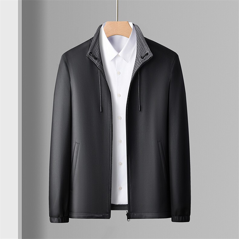 DLSN-D25002春秋新款海宁男式两面穿绵羊皮真皮皮衣男立领修身,男装皮衣,电商B360A（原721A）