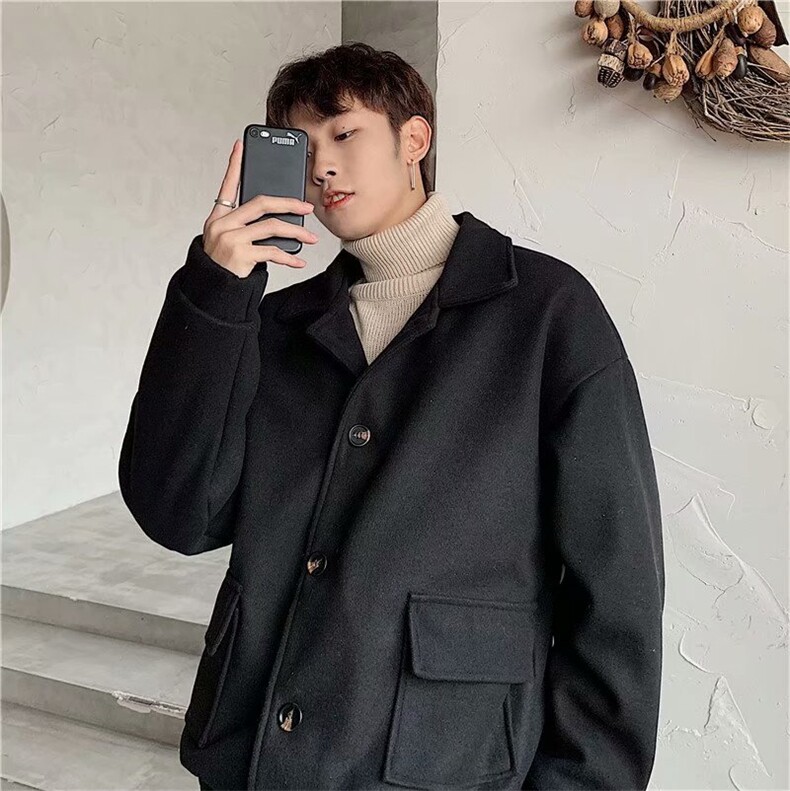 外套秋季男装2023新款ins潮牌工装衣服JY45P65，男装毛呢大衣，星座1116-2