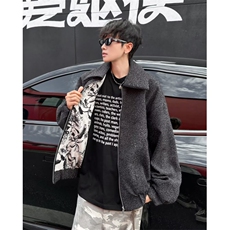 毛尼翻领夹克休闲外套上衣印花内衬W9338，男装夹克，星座1116A-1（原606A）