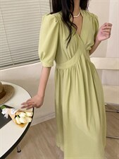 夏季新款简单大气连衣裙，女装连衣裙，唇蔻