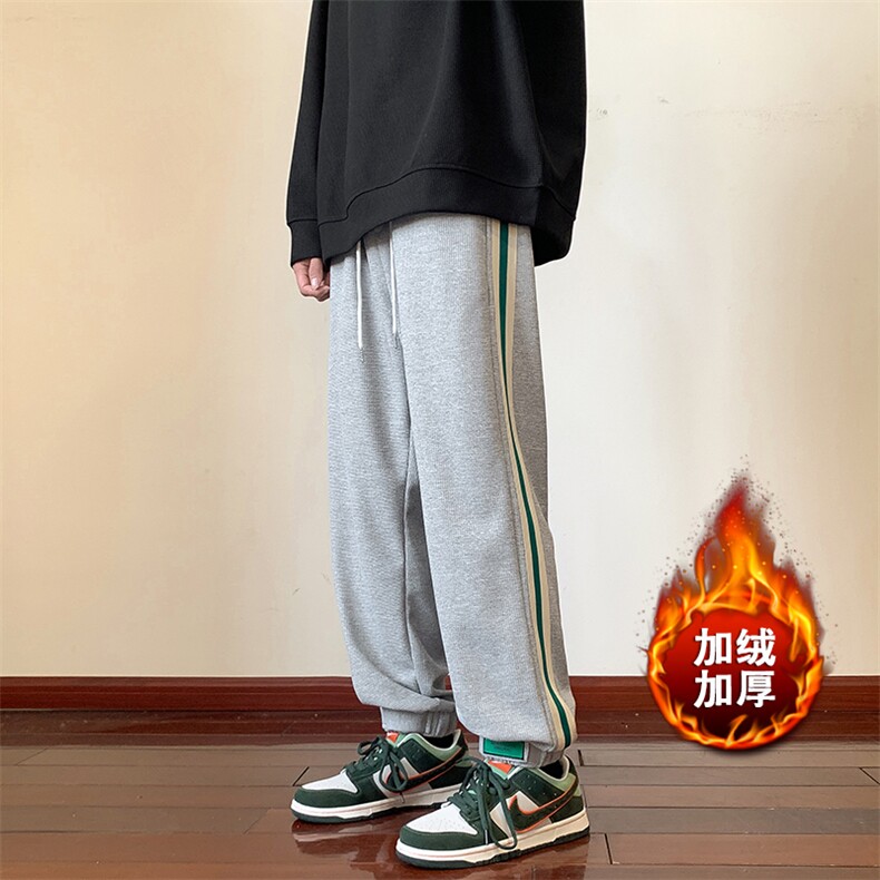 华夫格裤子男宽松潮牌运动束脚裤休闲裤K811*P39加绒45控68,男装休闲裤,星座227-2