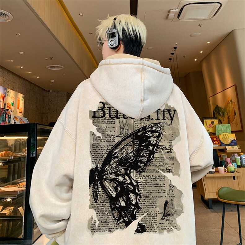 美式潮牌重磅水洗做旧连帽卫衣力推大码男XZ517A-2-Y7744-P68,男装卫衣,星座517A-2