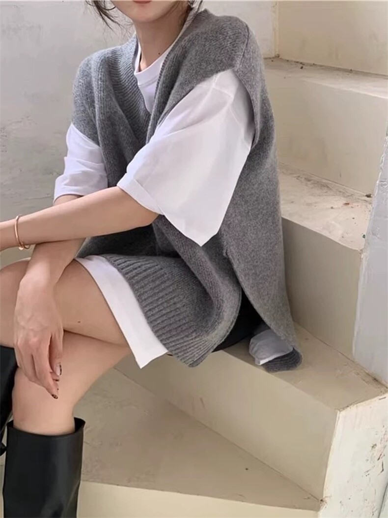 新款时尚宽松羊毛背心百搭显瘦适合各种场合图片