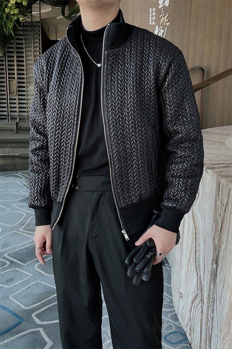 冬季时尚潮流压皱棉衣男韩版立领加厚棉服外套短款M105-P150控180,男装棉衣,电商B267