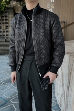冬季时尚潮流压皱棉衣男韩版立领加厚棉服外套短款M105-P150控180，男装棉衣，电商B267