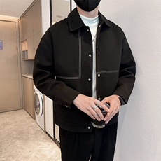 小伙店主风呢子大衣秋冬妮子毛呢拼色夹克外套A236-JK-5037-P135，男装夹克，电商A236