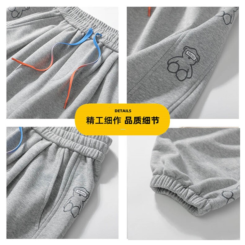 日系2023秋冬款个性卡通印花束脚运动休闲潮牌卫裤8803-P50控69图片