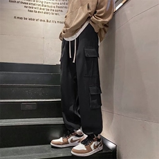 春秋防水冲锋裤男束脚休闲潮牌日系痞帅高街复古工装裤子KD206，男装休闲裤，星座1116A-1（原606A）