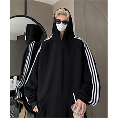 抖音得物高品质重磅全棉二开支持退换360克宽松织带连帽卫衣CM06，男装卫衣，电商A486