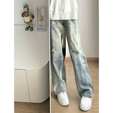 1506/QC4340/P48春秋新款美式复古显瘦阔腿牛仔裤男2026年长裤子，男装牛仔裤，星座1506