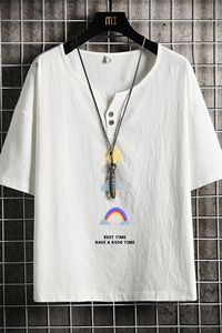 TY61141-P30 v领亚短袖t恤男大码半袖半截袖图片