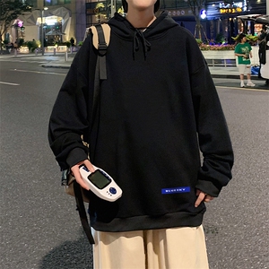 WY2202-P35 加绒款-P40 纯棉连帽卫衣男大码运动帽衫宽松薄外套男图片