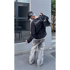 假两件卫衣男女同款春秋新款骑士古堡印花宽松长袖T恤，男装T恤，星座506A