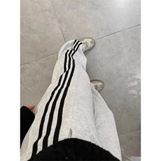 美式复古条纹运动裤子男款秋季高级感弯刀微喇卫裤修身显瘦直筒裤，男装休闲裤，星座1008