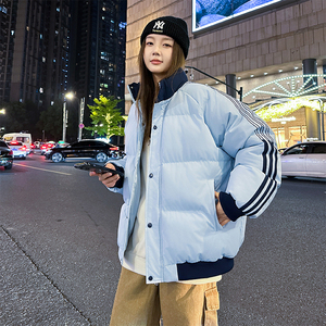 抖音得物可供视频拼接织带三防加厚羽绒棉衣外套面包棉服LL2288,冬季背带裙搭配棉服图片