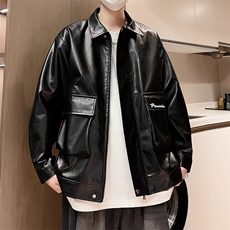 工装皮夹克男宽松情侣休闲皮衣男士外套潮流A266-PY007-P85控138，男装夹克，电商A266