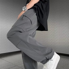 直筒工装裤男款春秋季男士美式潮牌高街复古宽松休闲阔腿长裤子男，男装工装外套，星座601-1